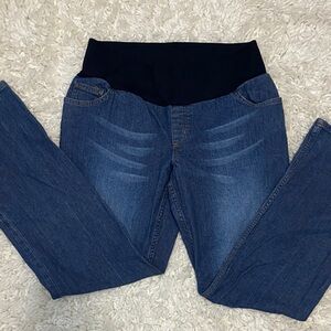 Liz Lang pink blush maternity jeans sz 8 flare style